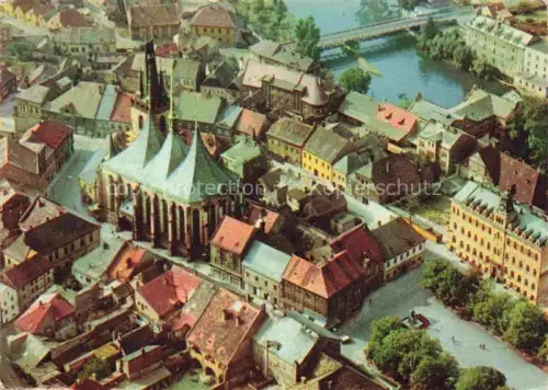 AK / Ansichtskarte Louny Laun CZ Letecky pohled na lounsky chrám sv. Mikulase