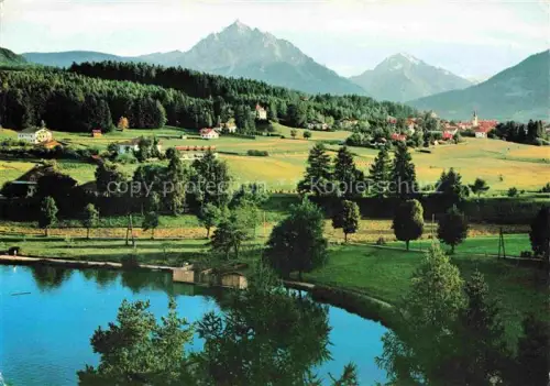 AK / Ansichtskarte Lansersee Lans Igls Tirol AT Kurort Serles Habicht Stubaier-Gletscher See Bergpanorama Sommerlandschaft Badeanlage