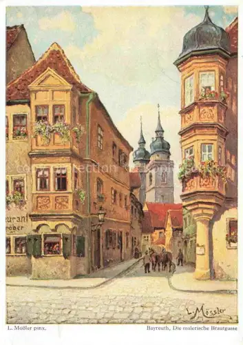AK / Ansichtskarte MoessLER Ludwig Moessler Ludwig (1902-1949) Kuenstlerkarte Bayreuth Die malerische Brautgasse