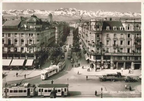 AK / Ansichtskarte STRAssENBAHN Tramway-- Zuerich Bahnhofstrasse