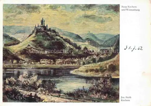 AK / Ansichtskarte STEIB Jos. Kuenstlerkarte Kochem Burg Kochem und Winnenburg