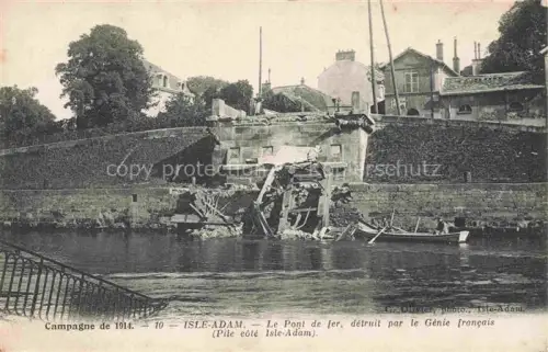 AK / Ansichtskarte Isle-Adam Pontoise 95 Val-d Oise Le Pont de fer detruit par le Genie francais