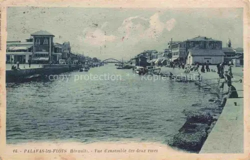 AK / Ansichtskarte PALAVAS-LES-FLOTS 34 Vue d'ensemble des deux rives