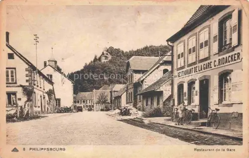 AK / Ansichtskarte Philippsbourg 57 Moselle Philippsburg Lothringen Restaurant de la Gare