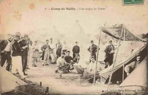 AK / Ansichtskarte Mailly-le-Camp Troyes 10 Aube Camp-de-Mailly Zelte Soldaten Militaerlager Zeltreihe Uniformen Champagne Feldlager