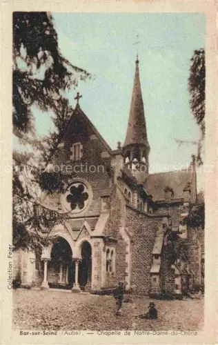 AK / Ansichtskarte Bar-sur-Seine Troyes 10 Aube Chapelle Notre-Dame-du-Chêne Kapelle Kirchturm Rundfenster Backsteinkirche Baeume