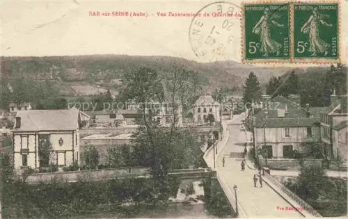 AK / Ansichtskarte Bar-sur-Seine Troyes 10 Aube Vue-Panoramique Quartier Bruecke Fluss Haeuser Passanten Huegel Strasse