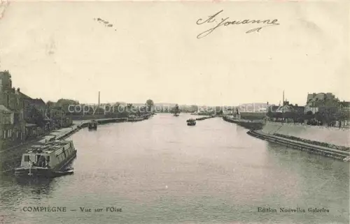 AK / Ansichtskarte COMPIEGNE 60 Oise Vue-sur-l Oise Oise Fluss Lastkahn Kai Ufer Haeuser