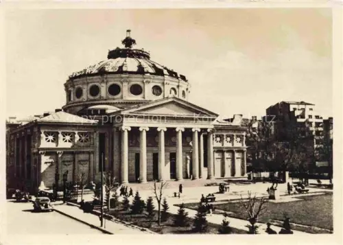 AK / Ansichtskarte BUCARESTI Bucuresti Bukarest RO Ateneul-Roman Athenaeum Klassizismus Kuppel Saeulen Passanten Fotokarte