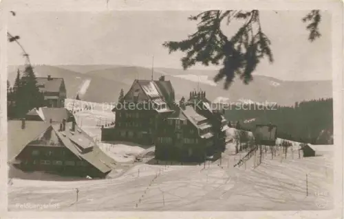 AK / Ansichtskarte Feldbergerhof Schwarzwald BW Winterlandschaft Schnee Berghotel Hotel Wald Berge S/W-Fotokarte