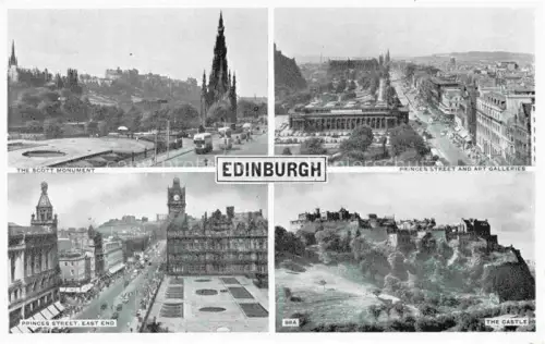 AK / Ansichtskarte EDINBURGH  SCOTLAND UK Scott-Monument Princes-Street Kunstgalerien Edinburgh-Castle Mehrbildkarte Stadtansicht