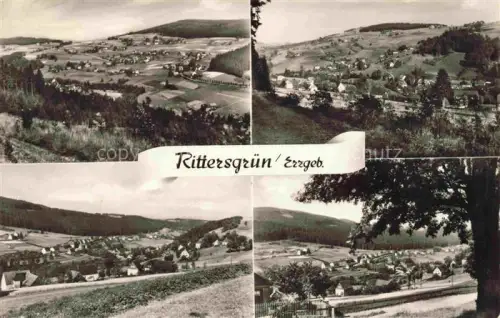 AK / Ansichtskarte Rittersgruen Erzgebirgskreis Sachsen Erzgebirge Ortsansicht Wiesen Wald Huegel Dorf Mehrbildkarte