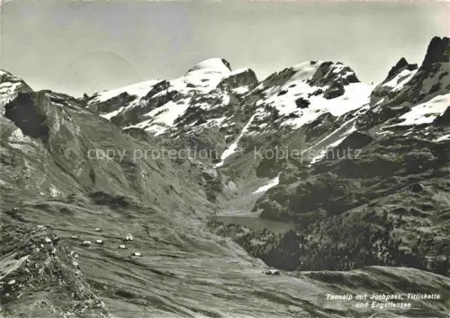 AK / Ansichtskarte Tannalp Melchsee-Frutt OW Tannalp Jochpass Titliskette Engstlensee Gletscher Bergsee Berghaus Alpen