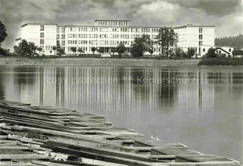 AK / Ansichtskarte JABLONEC  NAD NISOU Gablonz Neisse CZ Jablonex See Ruderboote Verwaltungsgebaeude Baeume Reflexion Modernismus