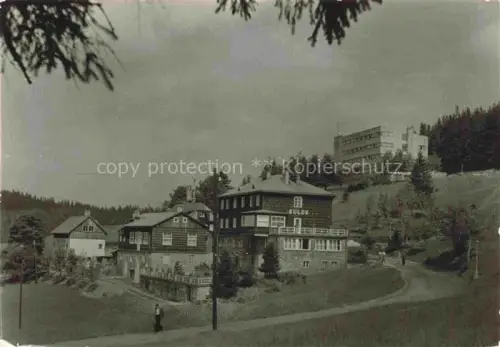 AK / Ansichtskarte Bily Kriz Slezske Beskydy CZ Bily-Kriz Sulov Rekreationszentrum Holzhaus Berglandschaft Nadelwald Beskydy