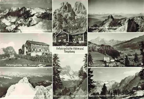 AK / Ansichtskarte Hofpuerglhuette 1703m Dachstein AT Hofpuergelhuette Dachsteinwaende Bischofsmuetze Gosaukamm Torstein Dachstein Berghuette Fliegeraufnahme Alpen
