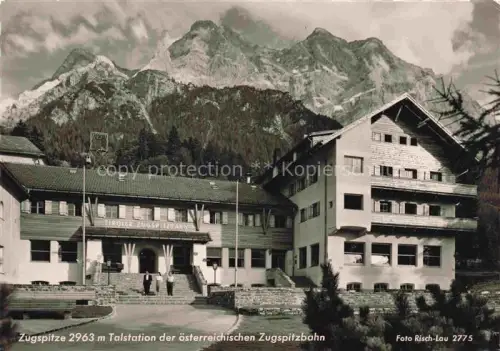 AK / Ansichtskarte Ehrwald Tirol AT Tiroler-Zugspitzbahn Talstation Zugspitze Bergmassiv Alpengebaeude Berggipfel Tirol