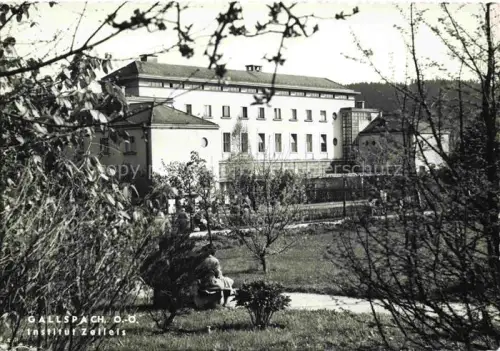 AK / Ansichtskarte Gallspach Oberoesterreich AT Institut-Zeileis Kurgebaeude Park Baeume Gartenanlage Heilanstalt