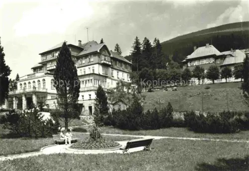AK / Ansichtskarte Spindelmuehle Riesengebirge Spindleruv Mlyn CZ Zotavovna-ROH Erholungsheim Parkanlage Villa Bergwald Baenke Riesengebirge