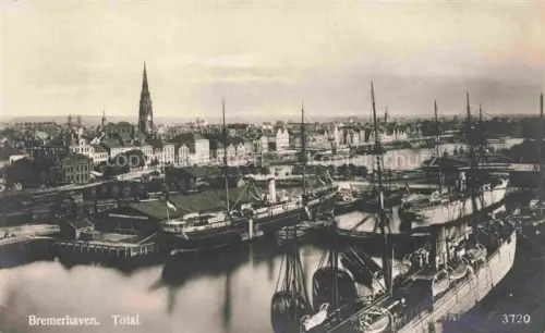 AK / Ansichtskarte BREMERHAVEN Nordsee Panorama Havenpartie
