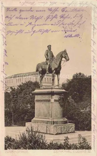 AK / Ansichtskarte DARMSTADT Hessen Denkmal-Ludwig-IV Reiterstandbild Statue Baeume Platz