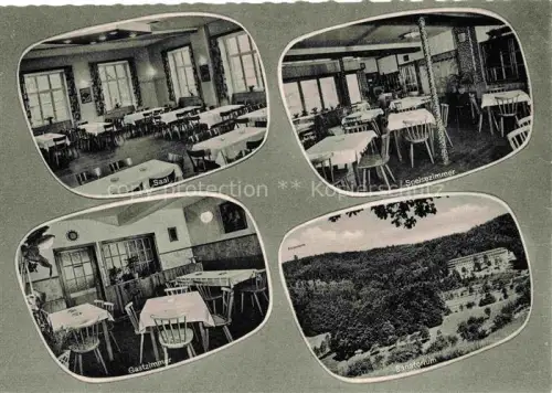 AK / Ansichtskarte Winterkasten Lindenfels Hessen Winterkasten Odenwald Zum-Raupenstein Pension Saal Speisezimmer Sanatorium Wald Bergstrasse