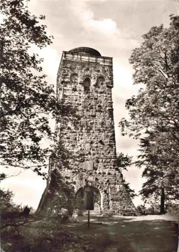 AK / Ansichtskarte Taufstein 772m Vogelsberg Schotten Hessen Taufstein Aussichtsturm Natursteinturm Vogelsberg Wald Wanderer Jugendherberge