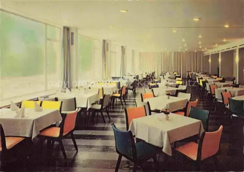 AK / Ansichtskarte FRANKFURT ODER Terrassen-Restaurant Zoo-Frankfurt Speisesaal bunte-Stuehle Panoramafenster Tische Innenansicht