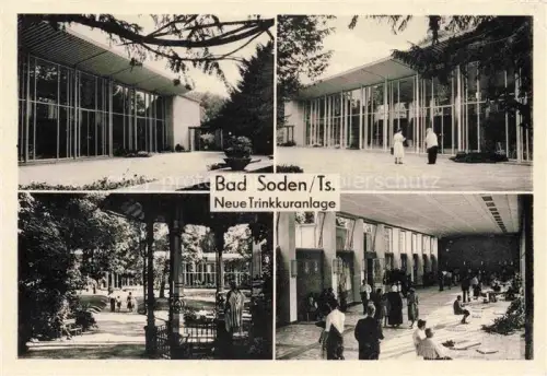 AK / Ansichtskarte Soden Taunus BAD SODEN Trinkkuranlage Kurhaus Glasgebaeude Kurgarten Pavillon Trinkhalle Kurgaeste Thermalquellen