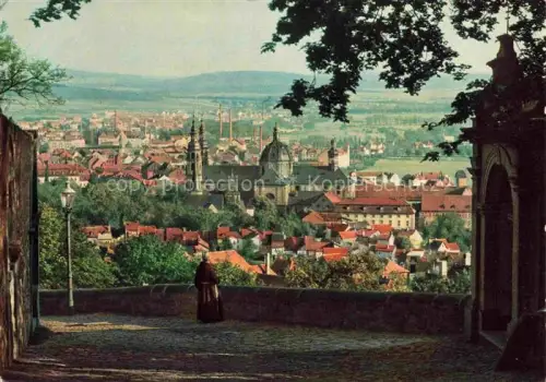 AK / Ansichtskarte FULDA Hessen Frauenberg Dom-Fulda Stadtpanorama Moench Kopfsteinpflaster Barockkirche Stadtdaecher Landschaft