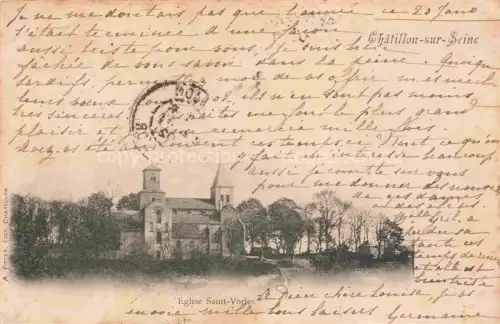 AK / Ansichtskarte Chatillon-sur-Seine Montbard 21 Cote-d Or Eglise-Saint-Vorles Kirche Aussenansicht Baeume Romanik