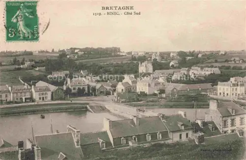 AK / Ansichtskarte Binic Saint-Brieuc 22 Cotes d Armor Côté-Sud Hafen Kuestenort Haeuser Kirche Huegel Felder Boot Rue-du-Pré-Botté