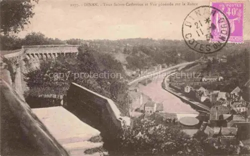 AK / Ansichtskarte DINAN 22 Cotes-d Armor Tour-Sainte-Catherine Rance Festungsmauer Flusstal Haeuser Baeume Panorama rue-d Argout
