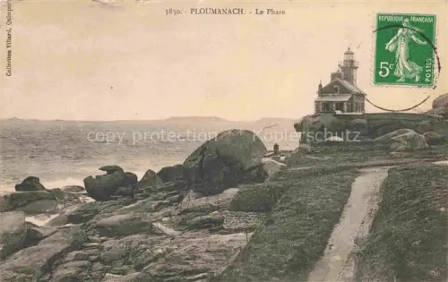 AK / Ansichtskarte Ploumanach Ploumanac h Perros-Guirec LANNION 22 Cotes-d Armor Le-Phare Leuchtturm Felsen Granit Kueste Atlantik Meer Weg Semeuse