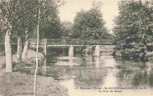 AK / Ansichtskarte St-Andre-des-Eaux DINAN 22 Cotes-d Armor Le-Pont-du-Bessot Pont Fluss Baeume Auto Pappeln Wiesen Landschaft