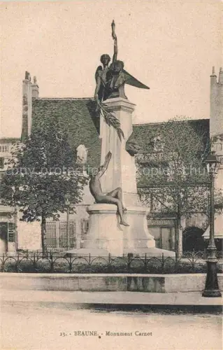 AK / Ansichtskarte BEAUNE 21 Cote-d Or Monument-Carnot Denkmal Skulptur Engel Bronze Sockel Gitter Laterne