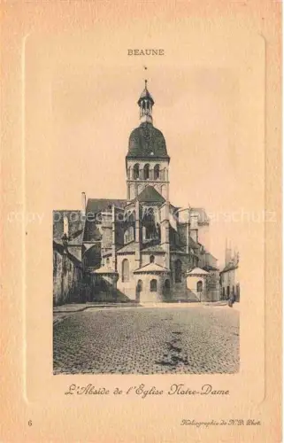 AK / Ansichtskarte BEAUNE 21 Cote-d Or Abside Eglise-Notre-Dame Kirchturm Apsis Kopfsteinpflaster Romanik Fassade