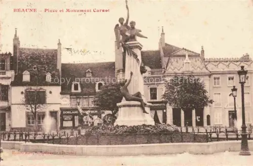 AK / Ansichtskarte BEAUNE 21 Cote-d Or Place-Carnot Monument-Carnot Denkmal Skulptur Brunnen Geschaefte Laterne Platz