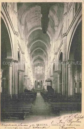 AK / Ansichtskarte BEAUNE 21 Cote-d Or Intérieur-de-Notre-Dame Kirchenschiff Gewoelbe Saeulen Altar Kirchenbaenke Gotik