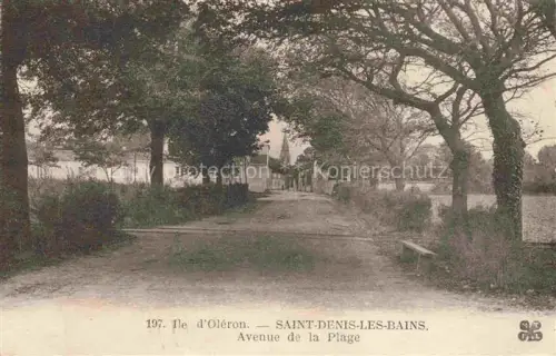 AK / Ansichtskarte Saint-Denis-d Oleron Avenue-de-la-Plage Allee Baeume Kirchturm Bank Schotterweg Sommerfrische