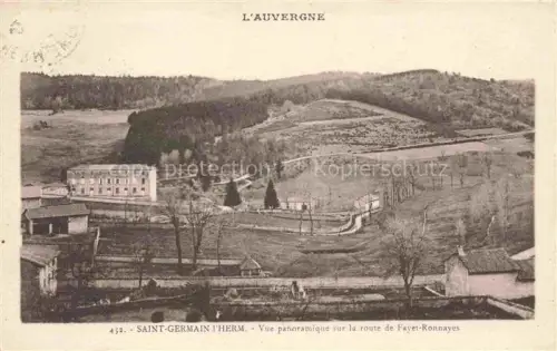 AK / Ansichtskarte Saint-Germain-l Herm Vue-panoramique Route-de-Fayet-Ronnayes Dorf Huegel Waelder Wiesen Auvergne