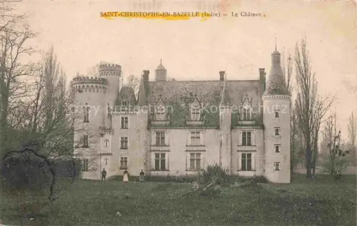 AK / Ansichtskarte Saint-Christophe-en-Bazelle Le-Château Schloss Tuerme Burgturm Park Baeume Wiese Personen