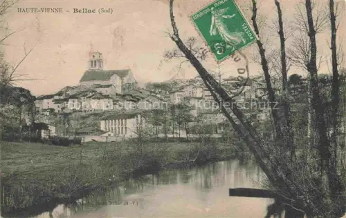 AK / Ansichtskarte BELLAC 87 Haute-Vienne Stadtpanorama Fluss Kirche Kirchturm Baeume Huegel Haeuser Sued