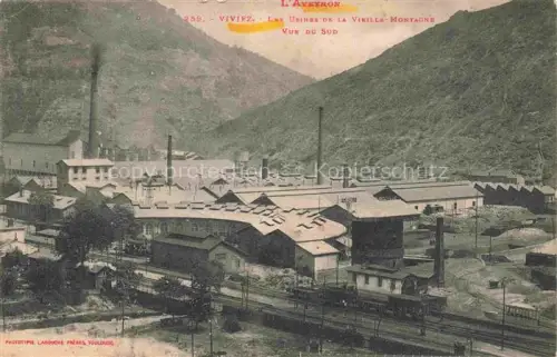 AK / Ansichtskarte Viviez Villefranche-de-Rouergue 12 Aveyron Vieille-Montagne Usines Zinkhuette Fabrik Schornsteine Berge Industrieanlage Eisenbahn