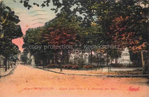 AK / Ansichtskarte MONTLUCON 03 Allier Avenue-Jules-Ferry Monument-aux-Morts Promenade Baeume Allee Strasse