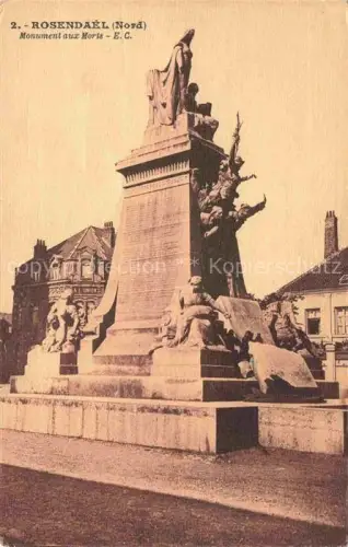 AK / Ansichtskarte Rosendael DUNKERQUE Duenkirchen 59 Nord Monument-aux-Morts Kriegerdenkmal Skulptur Gedenkstaette Platz Figuren Haeuser