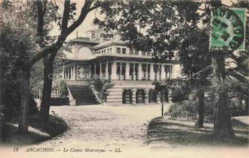 AK / Ansichtskarte ARCACHON 33 Gironde Casino-Mauresque Palmen Parkanlage Treppe Veranda Baeume Gaertnerhaus