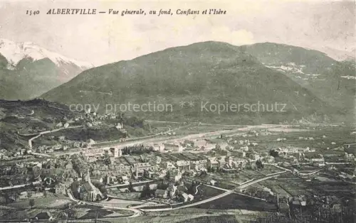 AK / Ansichtskarte ALBERTVILLE 73 Savoie Conflans Isère Alpen Bergpanorama Daecher Stadtteile Schneeberge Flusstal