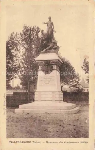 AK / Ansichtskarte Villefranche-en-Beaujolais Villefranche-sur-Saone 69 Rhone Monument-des-Combattants Kriegerdenkmal Frauenfigur Sockel Baeume Park Gefallene