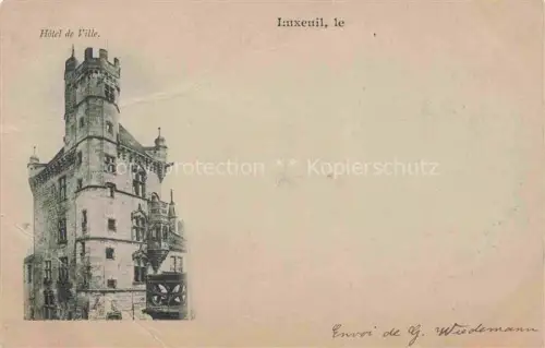 AK / Ansichtskarte Luxeuil-les-Bains LURE 70 Haute-Saone Hôtel-de-Ville Rathaus Zinnenturm Brunnen Vignette Rue-des-Bonnes-Gens